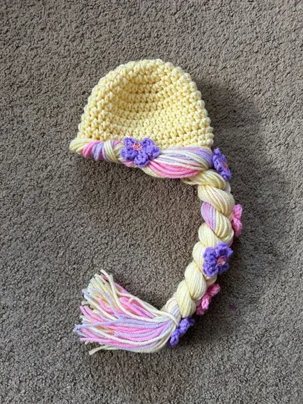 Peruca Rapunzel em Crochê