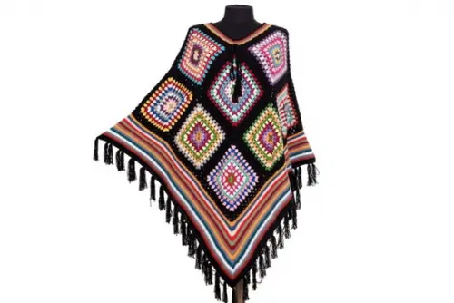 Poncho de crochê
