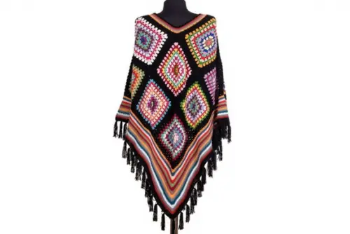 Poncho de crochê