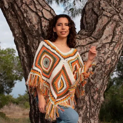 Poncho De Crochê