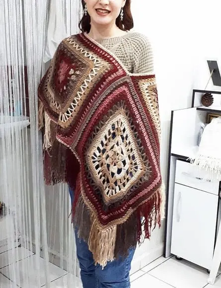 Poncho De Crochê
