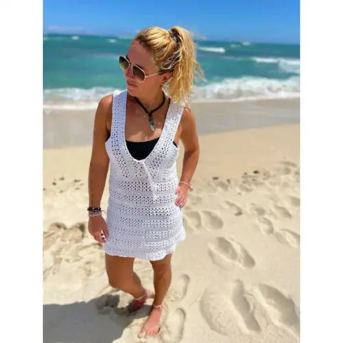 Saída de praia crochê Damares