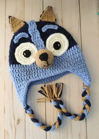 Touca Bluey ou Bingo em Crochê