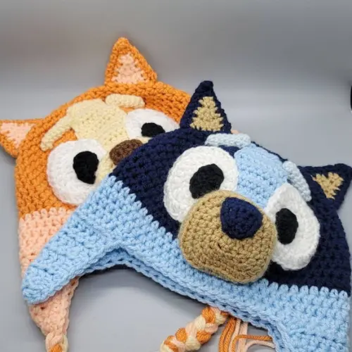 Touca Bluey ou Bingo em Crochê
