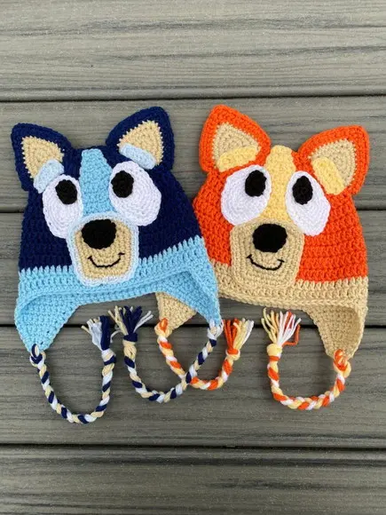 Touca Bluey ou Bingo em Crochê