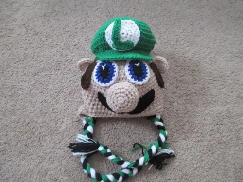 Touca do Mario Bros Luigi em Crochê