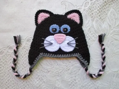 Touca Gatinho em Crochê