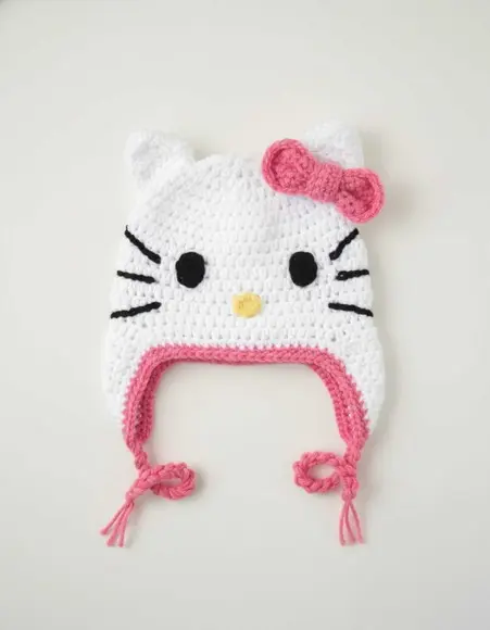 Touca Hello Kitty em Crochê