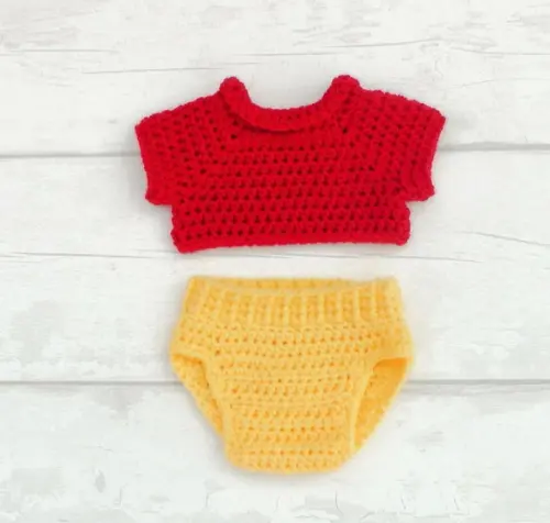 Ursinho Pooh Bebê, Roupas de Crochê para Ensaio Fotográfico