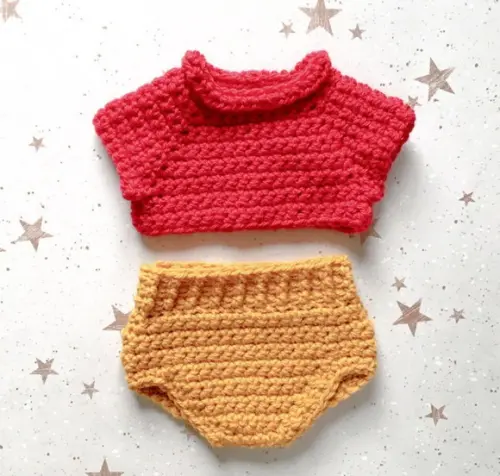 Ursinho Pooh Bebê, Roupas de Crochê para Ensaio Fotográfico