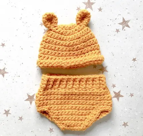 Ursinho Pooh Bebê, Roupas de Crochê para Ensaio Fotográfico