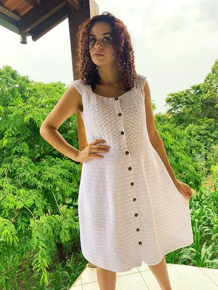 Vestido de crochê Alba