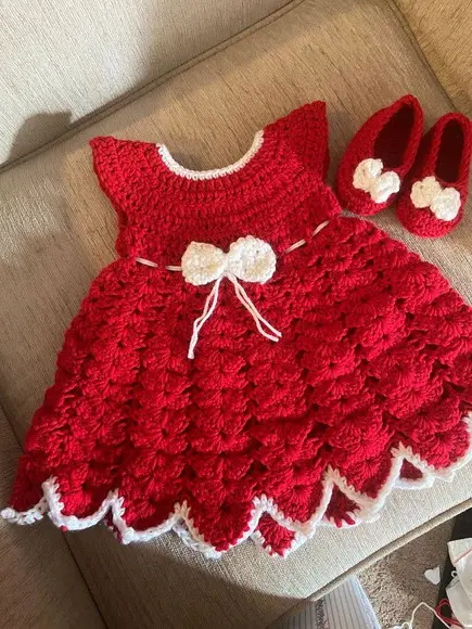 Vestido de Crochê Bebê