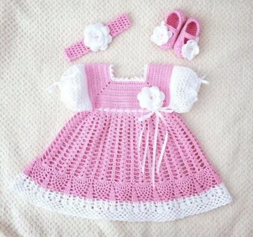 Vestido de Crochê Bebê