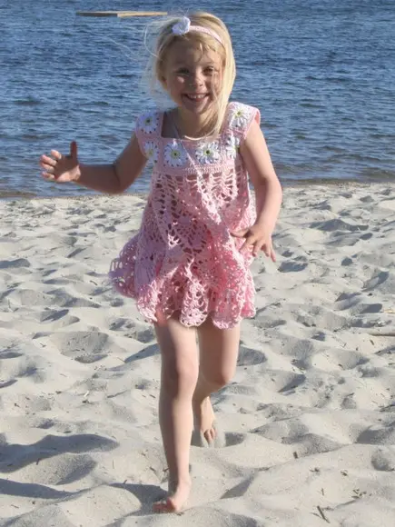 Vestido de crochê infantil