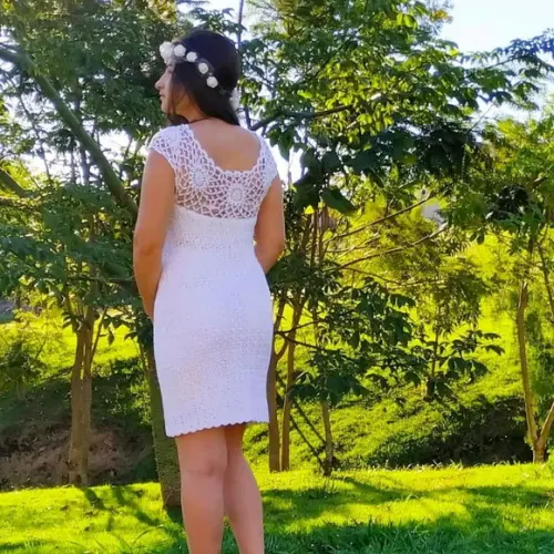 Vestido de crochê juliene