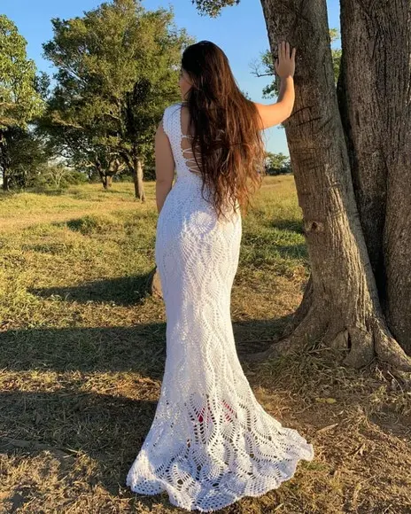 Vestido de Noiva em Crochê