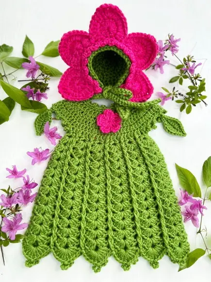 Vestido Flor de Crochê Bebê / Infantil