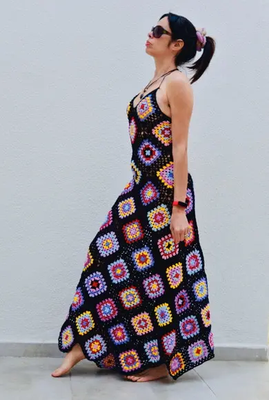Vestido saida de praia em crochê