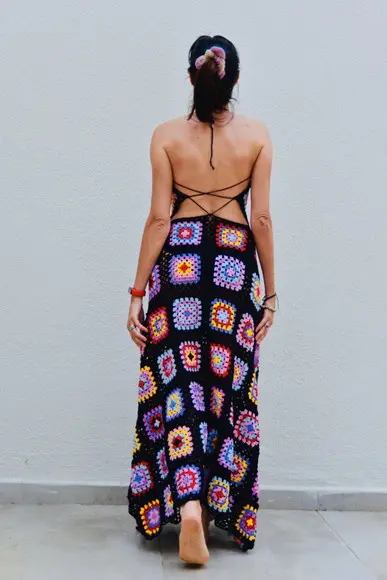 Vestido saida de praia em crochê