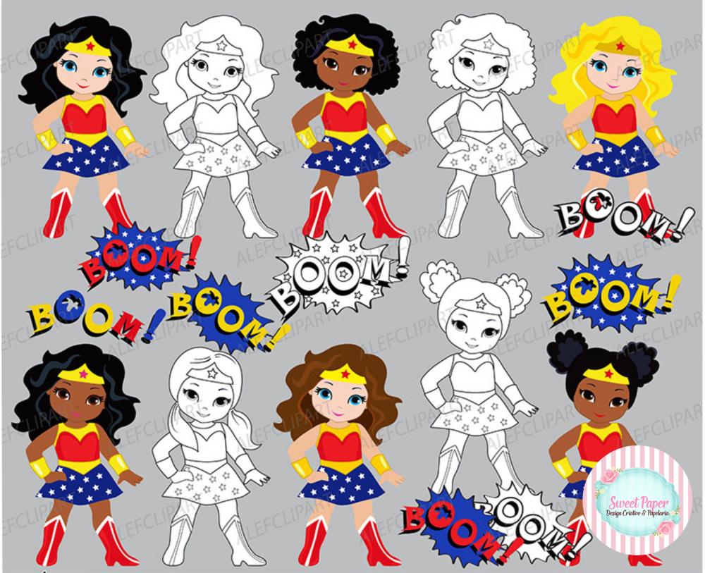 Kit digital Mulher maravilha cute