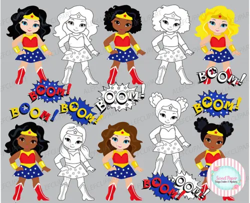 Kit digital Mulher maravilha cute