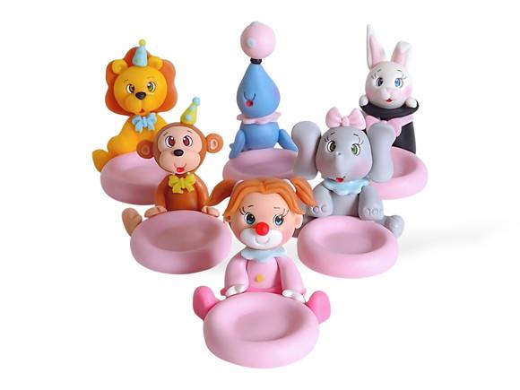 Forminha para Docinho em Biscuit Tema Circo Rosa e Tradicional Lu