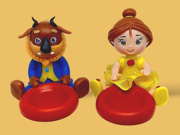 Forminhas para Docinhos em Biscuit Tema A Bela e a Fera