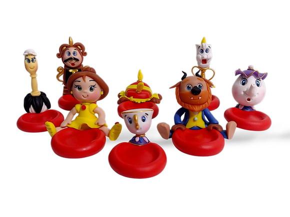 Forminhas para Docinhos em Biscuit Tema A Bela e a Fera