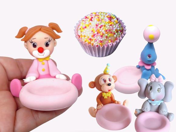 Forminha para Docinho em Biscuit Tema Circo Rosa e Tradicional Lu