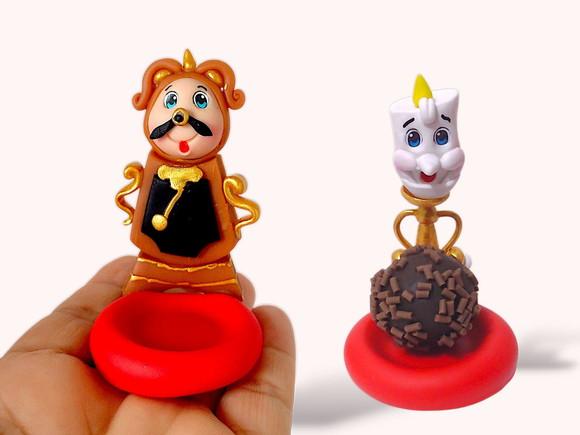Forminhas para Docinhos em Biscuit Tema A Bela e a Fera