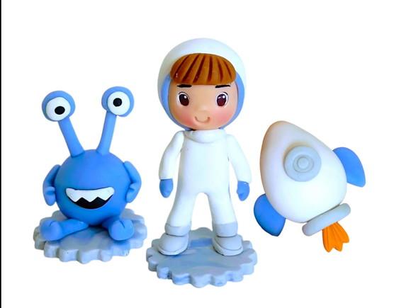 Kit Astronauta, Alien e Foguete Biscuit para Lembrancinhas