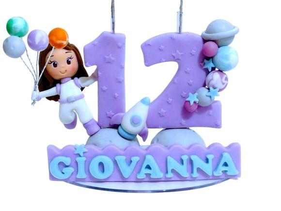 Vela Astronauta Personalizada com Boneca Aniversariante