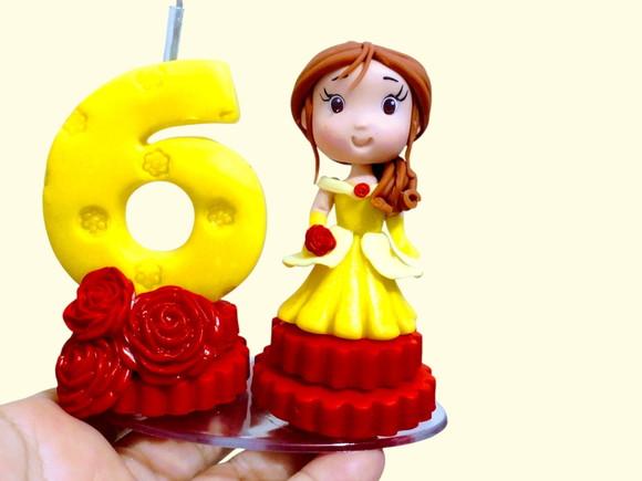 Vela de Biscuit Princesa Bela