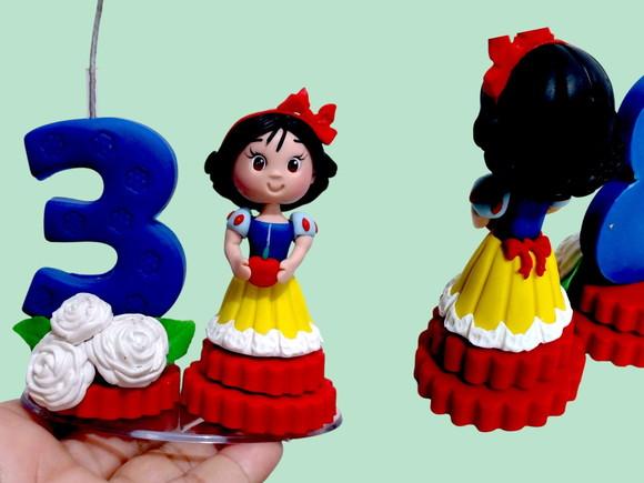 Vela de Biscuit Princesa Branca de Neve