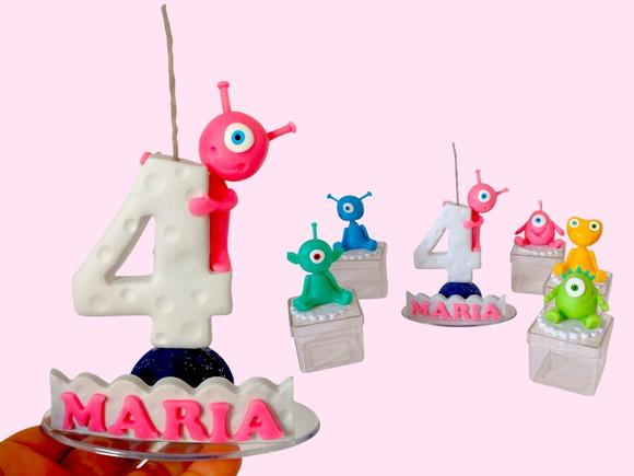 Vela Alien menina em Biscuit Personalizada