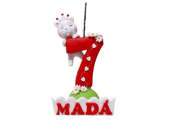 Vela Gatinha Princesa com Nome Personalizado
