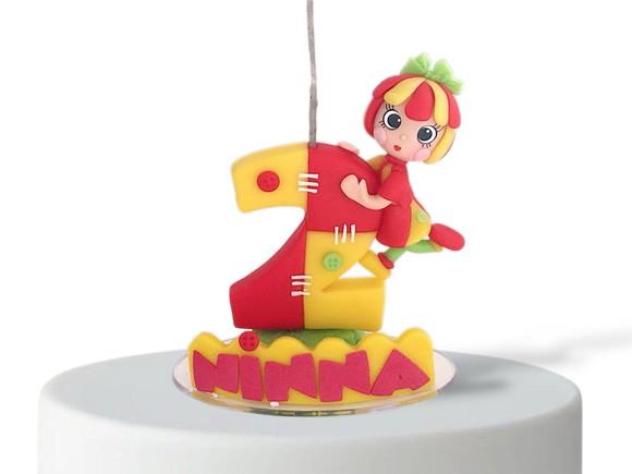 Vela Personalizada Boneca de Pano em biscuit