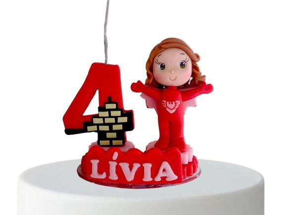 Vela Personalizada Corujinha menina em biscuit