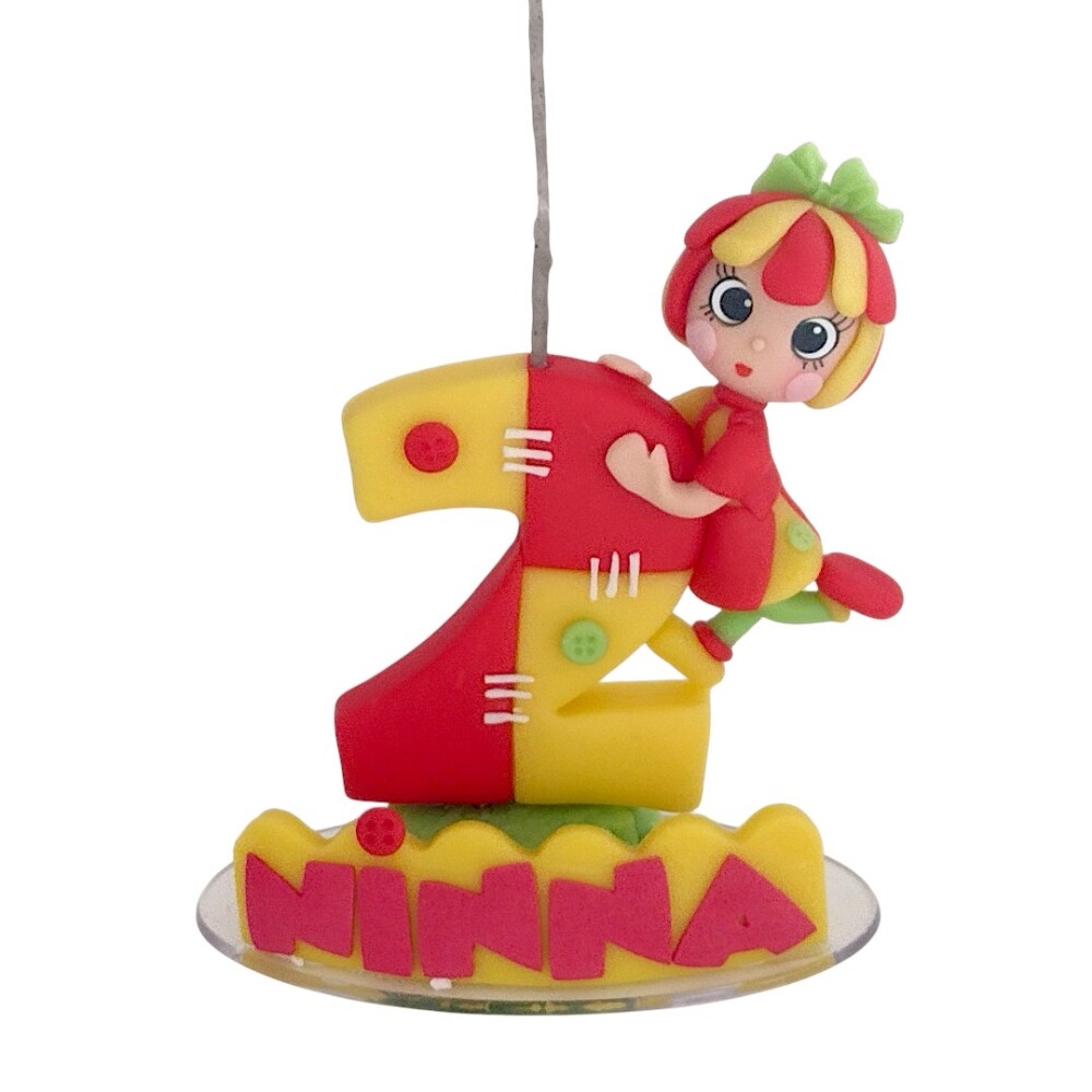 Vela Personalizada Boneca de Pano em biscuit