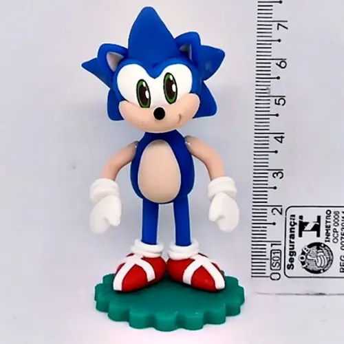 Aplique 3D Ouriço azul e amigos em biscuit