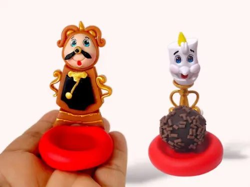 Forminhas para Docinhos em Biscuit Tema A Bela e a Fera