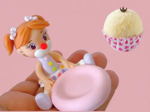 Forminhas para Doces Palhacinha Circo Menina em Biscuit