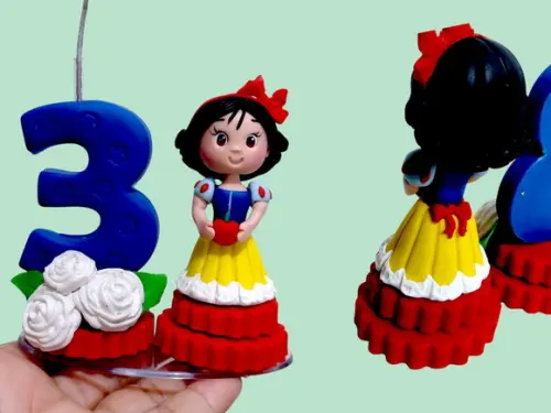 Vela de Biscuit Princesa Branca de Neve