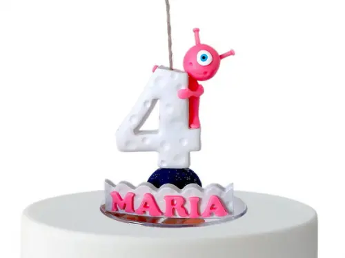 Vela Alien em Biscuit Personalizada