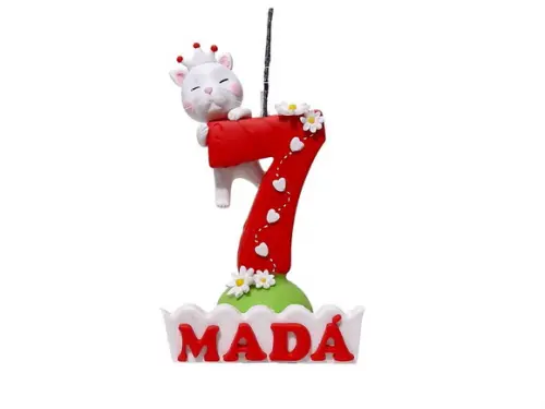 Vela Gatinha Princesa com Nome Personalizado