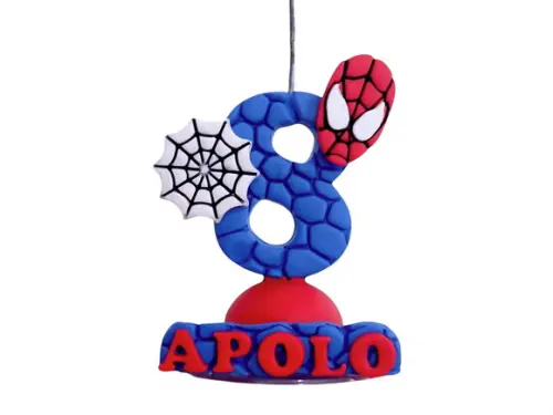Vela Personalizada Homem Aranha com Nome do Aniversariante