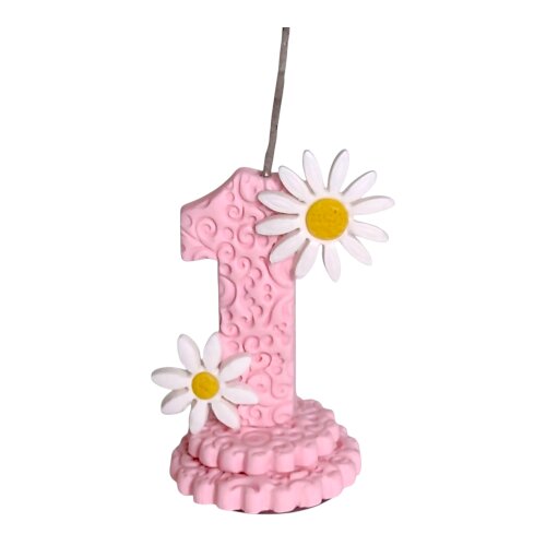 Vela de Aniversário Jardim das Margaridas em Biscuit