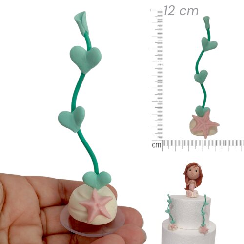 Topo de Bolo Sereia em Biscuit Minimalista