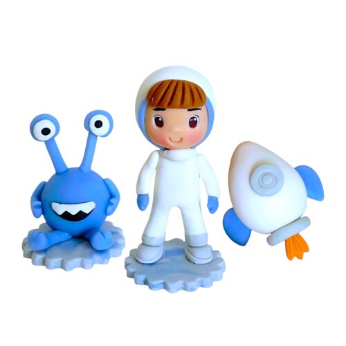 Kit Astronauta, Alien e Foguete Biscuit para Lembrancinhas